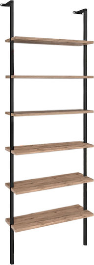 Βιβλιοθήκη Madison Μαύρο / Pine Oak 60x20x183εκ.