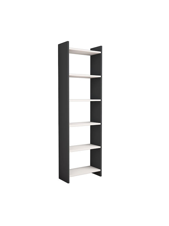Bookcase Classiker Grey / White 48.5x22x160cm