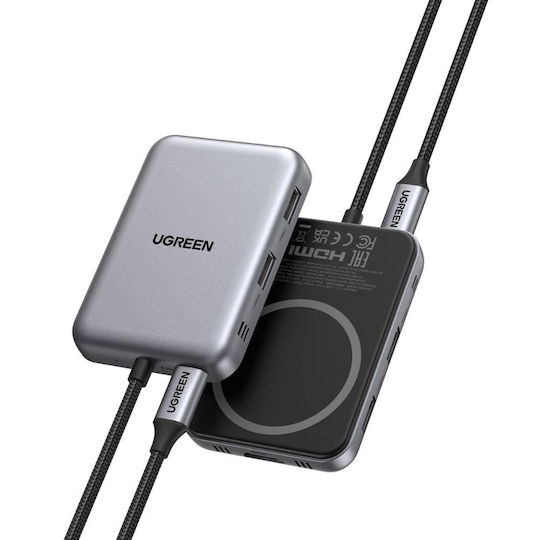 Ugreen CM896 USB-A / USB-C Docking Station με 4K PD Γκρι