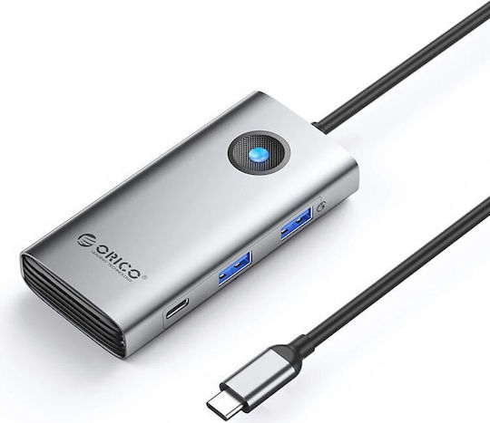 Orico USB-C Docking Station με HDMI 4K PD Ethernet Ασημί (PW11-6PCR-GY-EP)