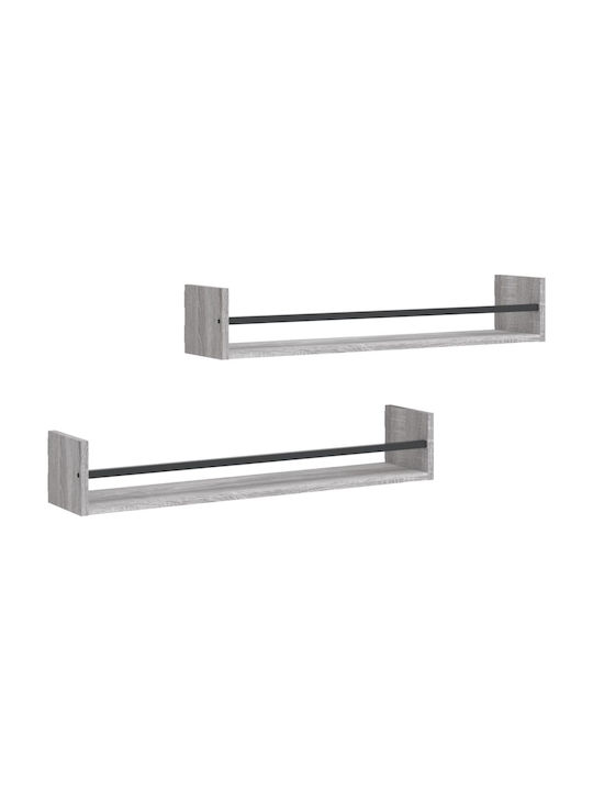 Gray Sonoma Wall Shelves (2 Pieces) 80x16x14 cm