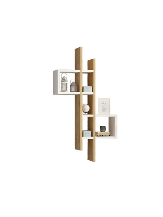 Shelf Wall Garel Oak-white 53.8x19.6x108cm