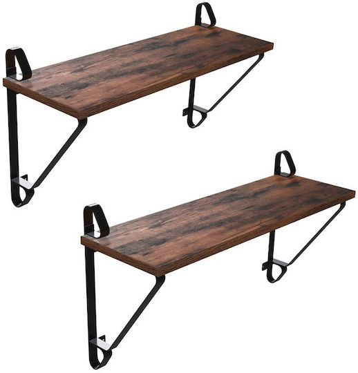 Shelves Wall 2pcs 60x33x20cm Brown Shelves Wall 2pcs 60x33x20cm Brown