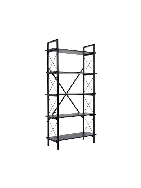 Bibliothek Elysian Schwarz 90x33.5x180cm