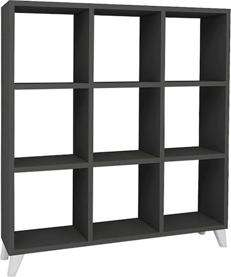 Bibliotecă Saul 88.2x20x88.2cm Cărbune de lemn