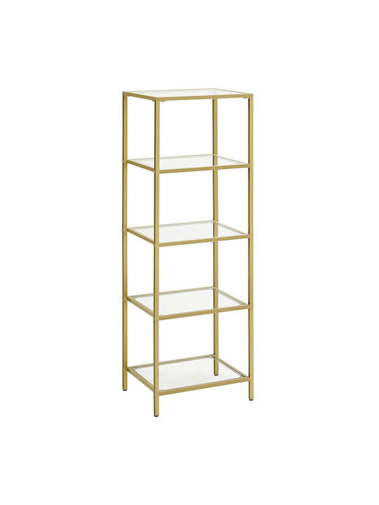 Bookcase Gold 40x30x124cm