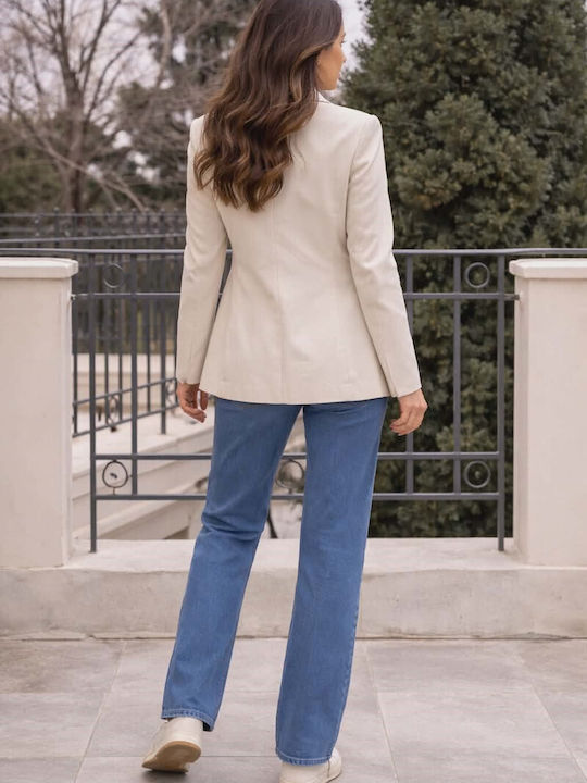 CM Damen Tailliertes Beige Blazer