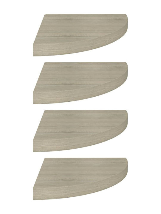 Eckwandregale S/4 Eichenholz 35x35x3,8cm