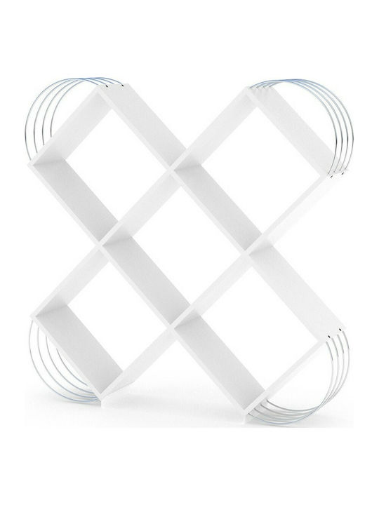 Βιβλιοθήκη Case Λευκό / Χρώμιο 120x25x120εκ.