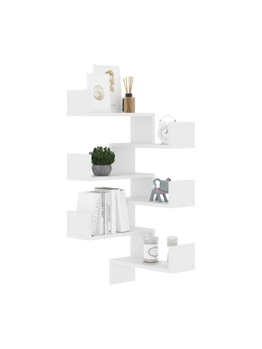 Corner Wall Shelves White 2 Pieces 40x40x50 cm