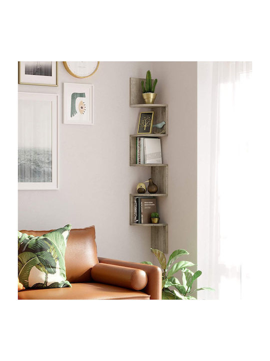 Corner Shelf Wall Grey 20x20x127.5cm