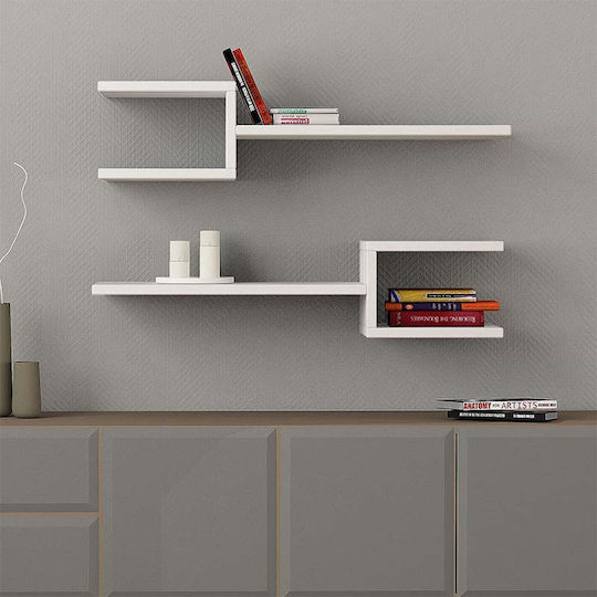 Rafturi Fork Albe (2 Buc) 75x19.5x18cm