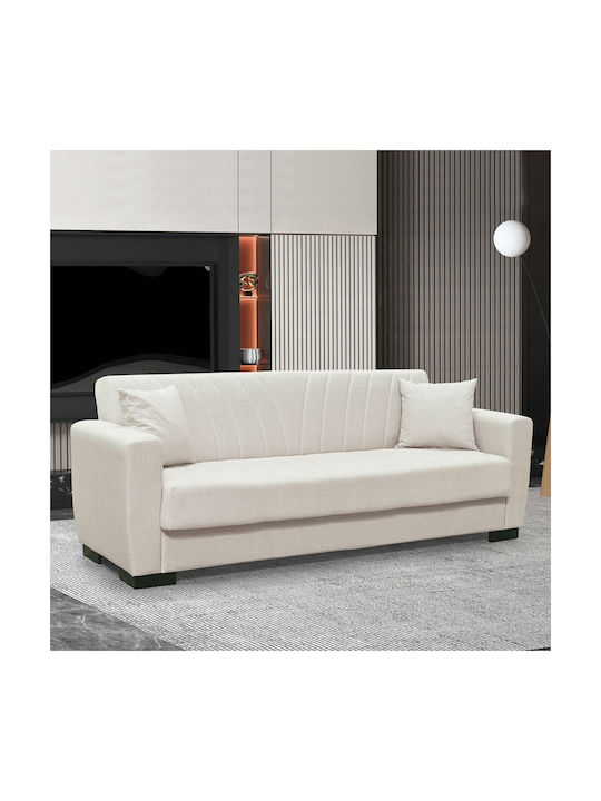 Galaxy Canapea Cu Trei Locuri Pat Cu Spațiu De Depozitare Bej 210x78x78cm E9938,3
