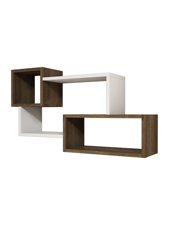 Shelf Wall Tanner White / Walnut 90.6x20x51cm