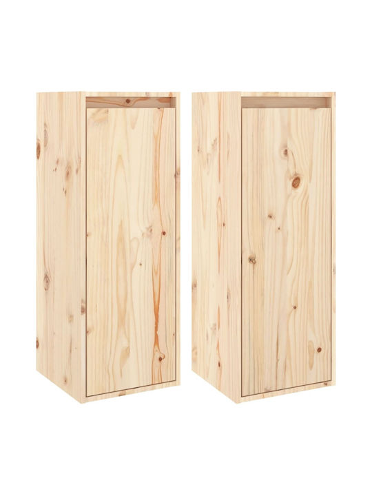Wand Wohnzimmer Vitrine aus Massivholz Beiges 30x30x80cm