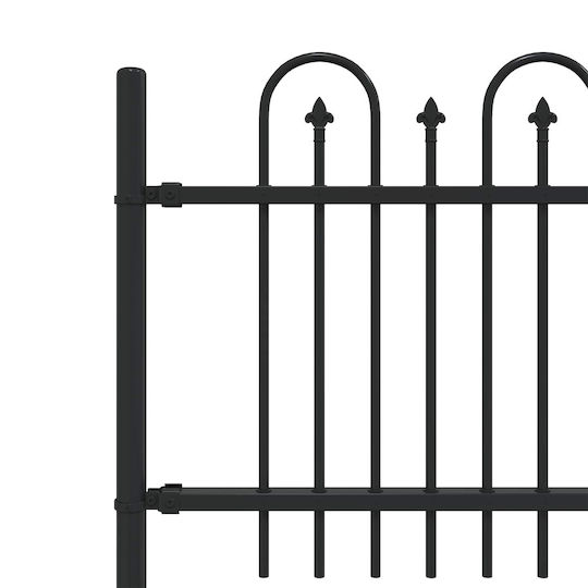 vidaXL Gartenzaunmaterial aus Stahl 200x130x130cm 1Stück Black