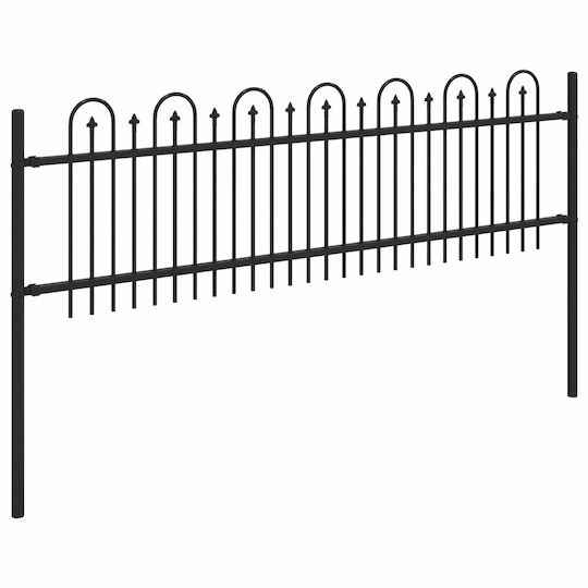 vidaXL Gartenzaunmaterial aus Stahl 200x130x130cm 1Stück Black