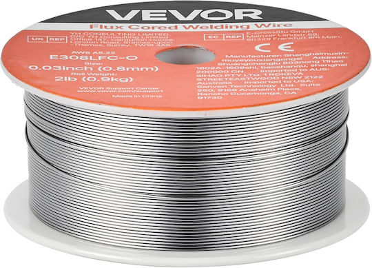Σύρμα Συγκόλλησης Vevor Flux Core Mig E308lfc-o 0,8mm 0,9kg Ανοξείδωτο Ατσάλι Χωρίς Αέριο Χαμηλό Πιτσίλισμα Συγκόλληση Τόξου Όλες Τις Θέσεις Αυτοπροστατευόμενο Εξωτερική Χρήση