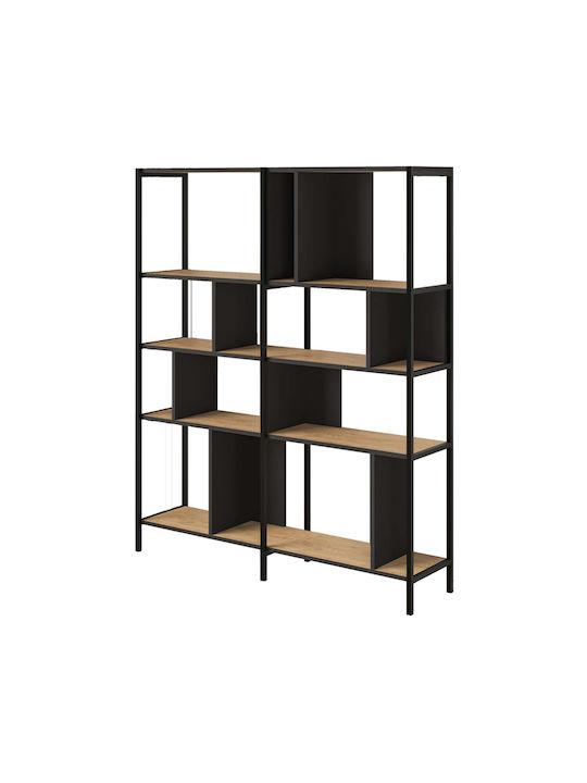 Библиотека Maxi Sapphire Oak - Копринен Черен 144x35x175см