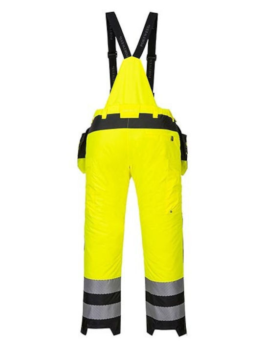 Portwest Φόρμα Εργασίας με Τιράντες & Ανακλαστικές Ταινίες Κίτρινη