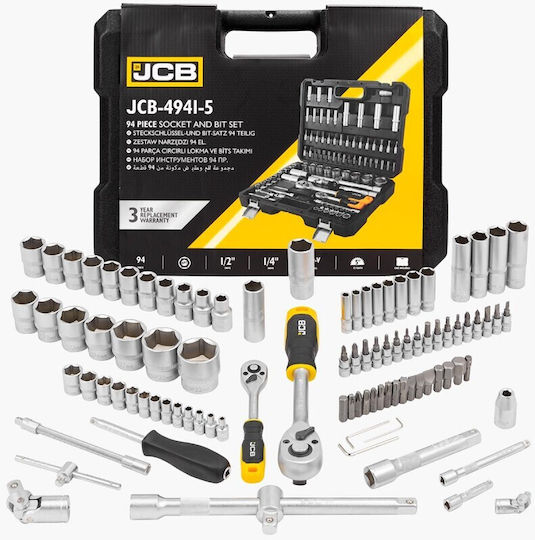 JCB Ратчетни и гнездови гарнитури 1\2" 94бр