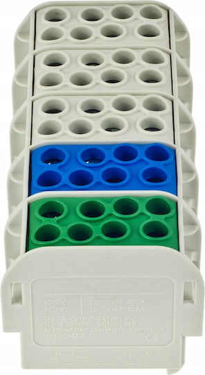 Pieciopoly Клемна Лента Zgx 5x 1x35/2x25 Mm2 3p+n+pe Ene-00519