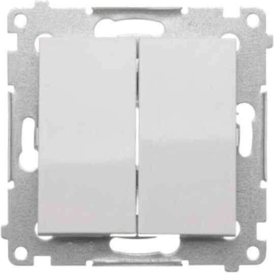 Kontakt-Simon Recessed Wall Switch Lighting Two-Way without Frame Medium White