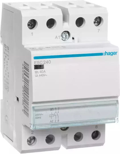 Hager Phase 2-Pole Power Relay 40A 230V