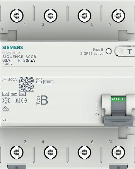 Siemens Phase Relays Earth Leakage 63A Four Pole With Voltage 400V