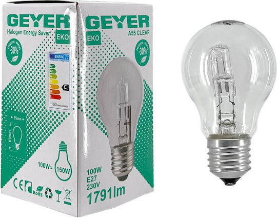 Geyer Halogen Lamp Classic A55 100w E27 2700k 1791lm