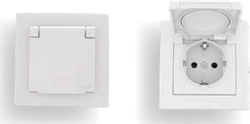 Lucas Single Flush Power Socket Waterproof with Lid White