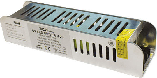 Aca Dimmable Τροφοδοτικό LED IP20 Ισχύος 80W με Τάση Εξόδου 12V