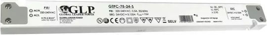 MPL Τροφοδοτικό LED IP20 Ισχύος 75W με Τάση Εξόδου 24V