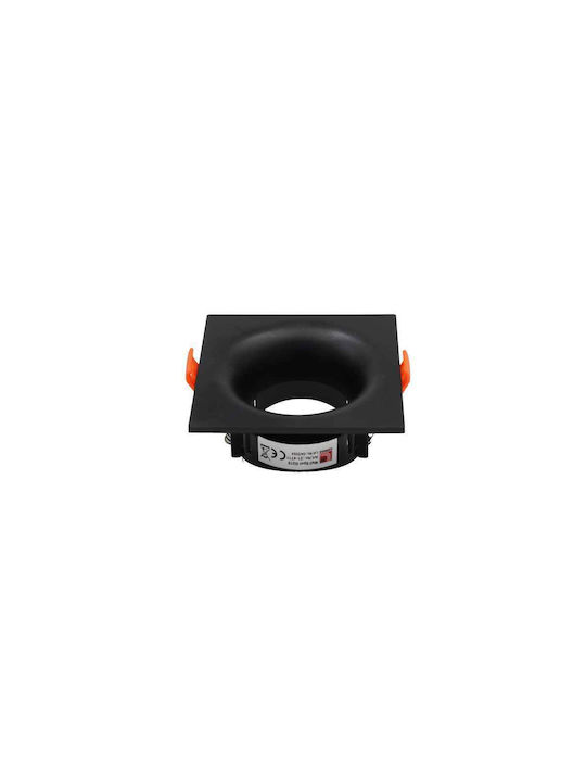 Adeleq Square Metallic Frame for Spot GU10 Black 8.6x8.6cm. 1pcs