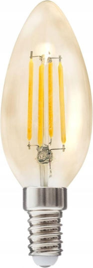 Atmosphera Amber Straight C35 Λάμπα LED 2W 90mm για Ντουί E14 και Σχήμα C35