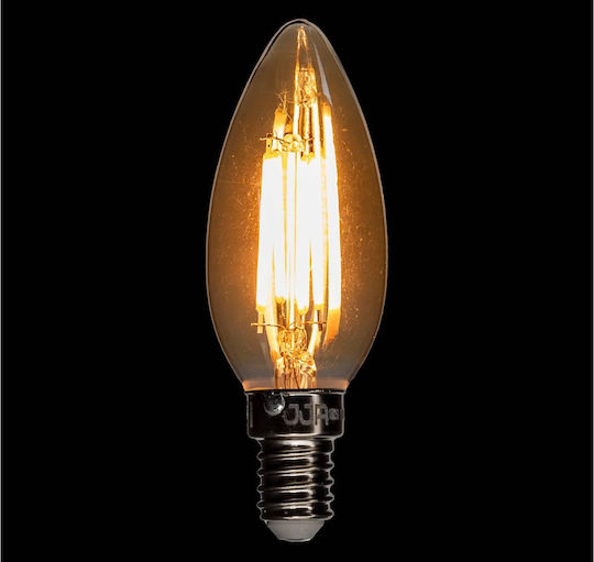 Atmosphera Amber Straight C35 Λάμπα LED 2W 90mm για Ντουί E14 και Σχήμα C35