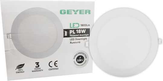 Geyer Χωνευτό LED Panel 18W Geyer Χωνευτό LED Panel 18W
