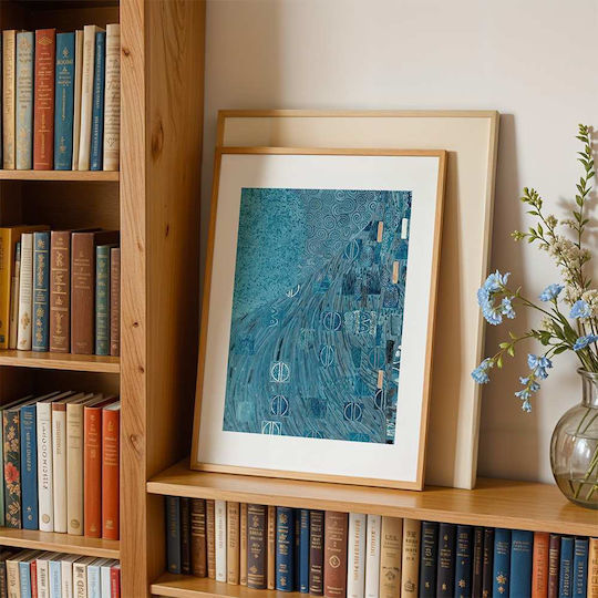 Poster Blue Details By Gustav Klimt Art156 50cm X 70cm Μαύρη Ξύλινη Κορνίζα