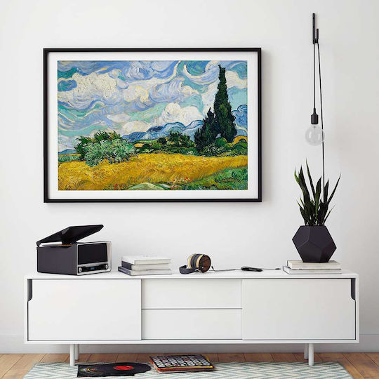 Poster Van Gogh Wheat Field Cypresses Art108 50cm X 70cm Frame Natural Wood Beige