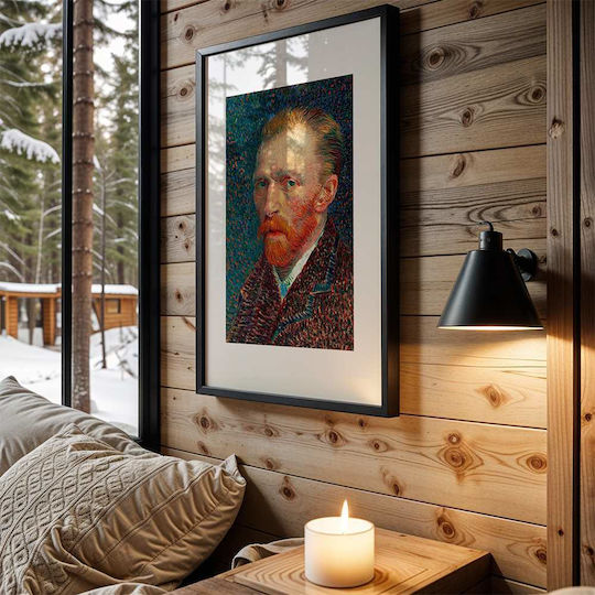 Poster Van Gogh's Portrait Art112 50cm X 70cm Black Wooden Frame