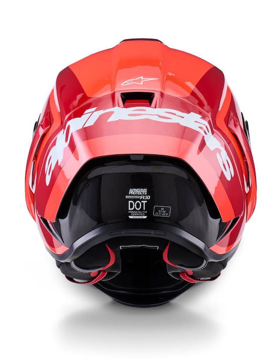 Alpinestars Supertech R10 Arius Black/White/Red Glossy Motorcycle Helmet Full Face DOT / ECE 22.06 1540gr with Pinlock
