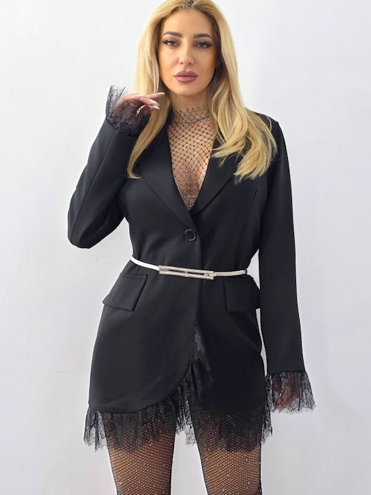 Sacou Dama Lung Negru