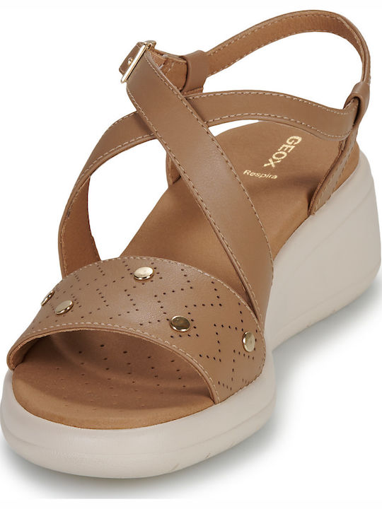 D Meliconia Damenplattformen Beige