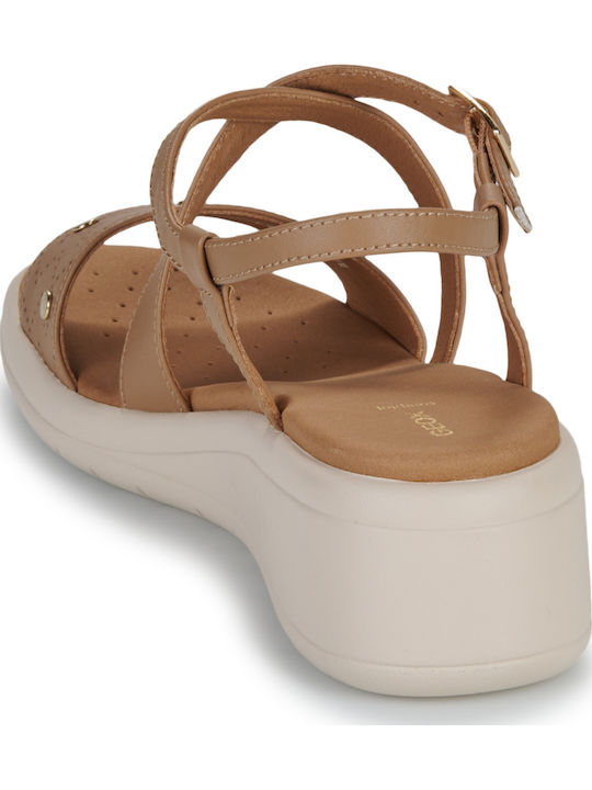 D Meliconia Damenplattformen Beige