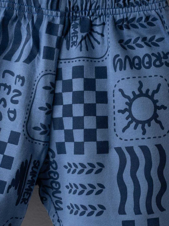 Nek Kids Wear Παιδικό Σετ με Σορτς Μπλε Σκούρο-ραφ 2τμχ