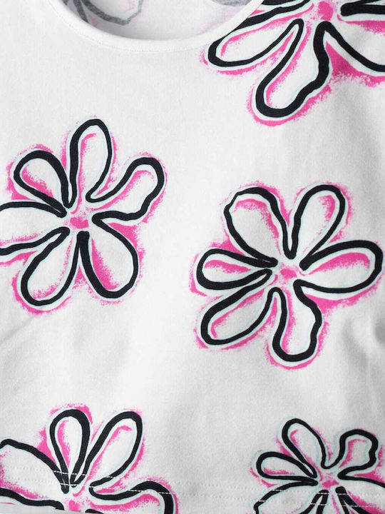 Kids Set with Leggings Summer 2 Pieces White-Black