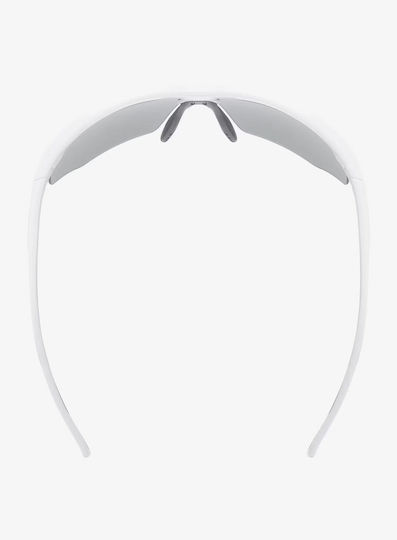 Uvex Cycling Glasses With White Frame And Mirror Transparent Photochromic Lenses