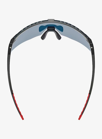 Uvex Cycling Glasses with Black Frame and Transparent Mirror Photochromic Lenses