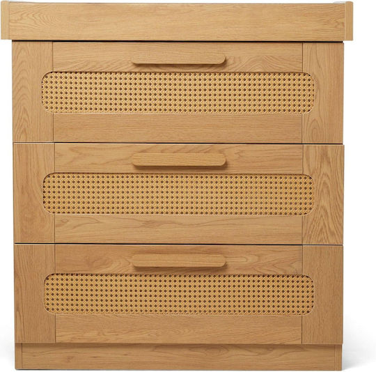 Baby Wickelkommode mit 3 Schubladen Braune 85x55,5x86,8cm