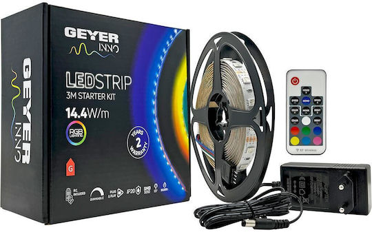 Geyer LED-Streifen 12V RGB Licht 3m Typ SMD5050 mit Netzteil